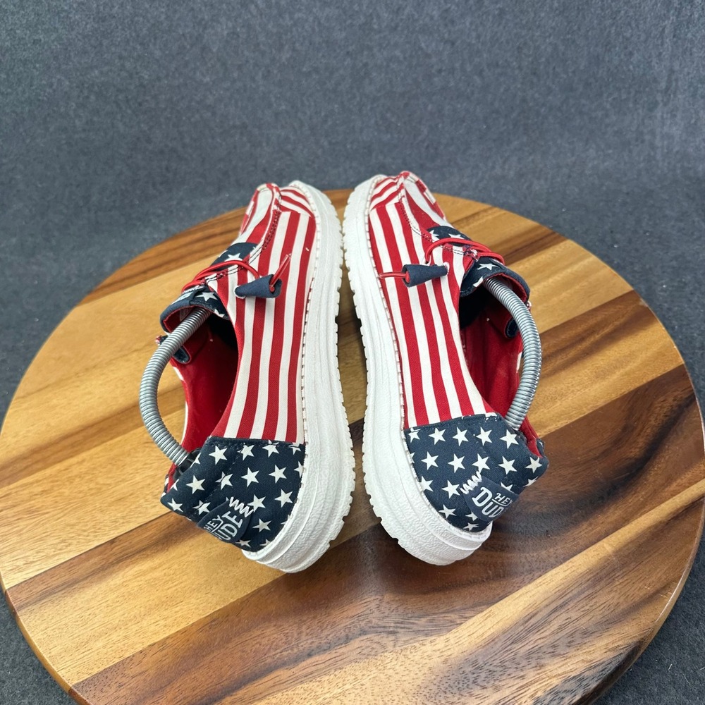 Hey Dude Wendy Americana American Flag Stars Stripes Shoes W7 41096-9CW - Picture 8 of 11